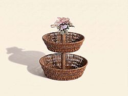 FLORAL 2 KATLI SUNUMLUK 28X34 CM (AHŞAP BORULU) (SPT-336) - 1