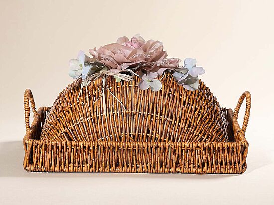 FLORAL KAPAKLI DİKD. TEPSİ (M) 25X35 CM (SPT-279) - 1
