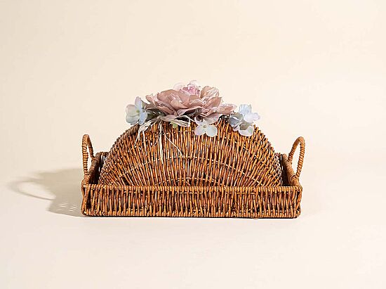 FLORAL KAPAKLI DİKD. TEPSİ (S) 22X31 CM (SPT-279) - 1