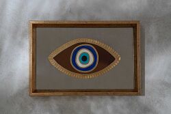 GÖZ AYNALI ÇERÇEVELİ DUVAR DEKOR AMBER 33X22 CM - 4