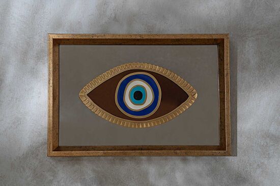 GÖZ AYNALI ÇERÇEVELİ DUVAR DEKOR AMBER 33X22 CM - 4