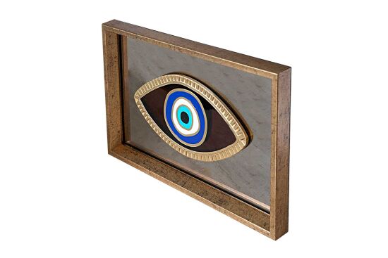 GÖZ AYNALI ÇERÇEVELİ DUVAR DEKOR AMBER 33X22 CM - 3