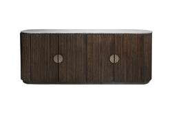 HAY KONSOL 4 KAPILI KAHVERENGİ GRİ MERMER 40x192x78cm SB231037_BND - 5