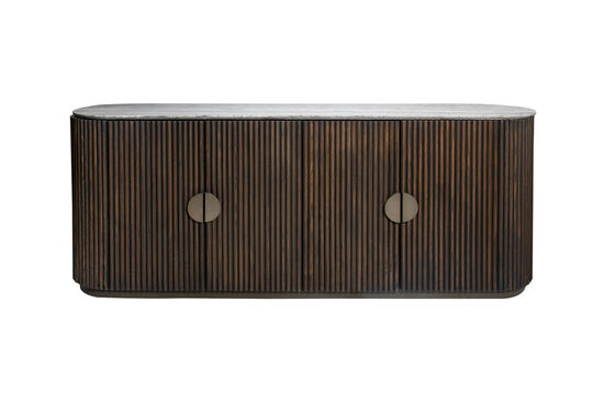 HAY KONSOL 4 KAPILI KAHVERENGİ GRİ MERMER 40x192x78cm SB231037_BND - 5