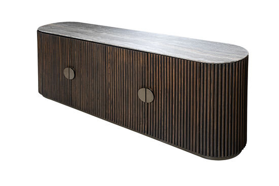 HAY KONSOL 4 KAPILI KAHVERENGİ GRİ MERMER 40x192x78cm SB231037_BND - 7