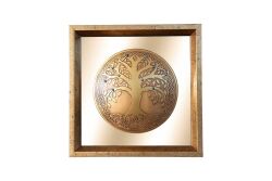 HAYAT AĞACI DUVAR DEKOR (BRONZ AYNALI NAZAR BONCUKLU) 27X27 CM - 4