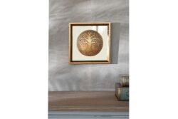 HAYAT AĞACI DUVAR DEKOR (BRONZ AYNALI NAZAR BONCUKLU) 27X27 CM - 5