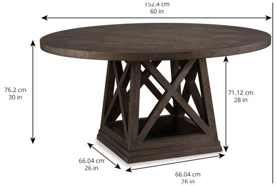 HERİTAGE HİLL YUVARLAK YEMEK MASASI KAHVE 152x152x76cm 274225-2812TP-BS - 3