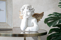 TEK ELİ ÇENESİNDE MELEK KREM-GOLD 20x21cm HYK1073 - 5