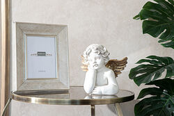TEK ELİ ÇENESİNDE MELEK KREM-GOLD 20x21cm HYK1073 - 6