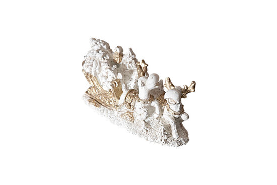 KÜÇÜK KIZAKLI NOEL BABA 18x11 cm KREM-GOLD (YLBŞ) HYK1078 - 2