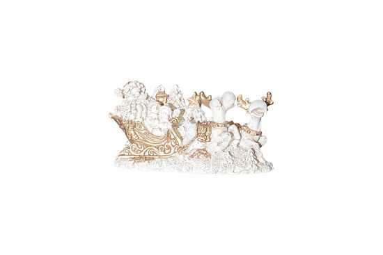 KÜÇÜK KIZAKLI NOEL BABA 18x11 cm KREM-GOLD (YLBŞ) HYK1078 - 3