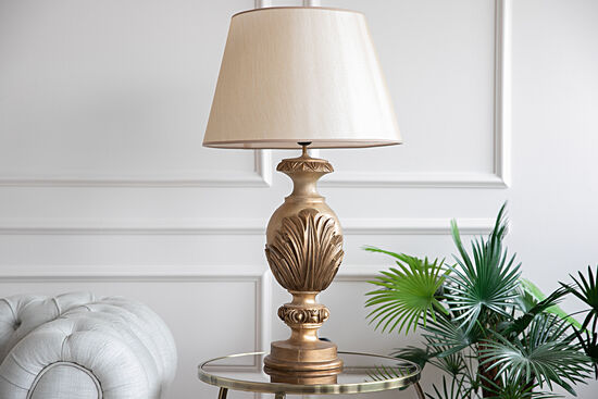 HYK1092 YAPRAK DESENLİ ABAJUR 45X80 CM GOLD - 3