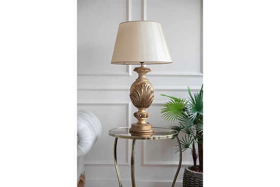 HYK1092 YAPRAK DESENLİ ABAJUR 45X80 CM GOLD - 4