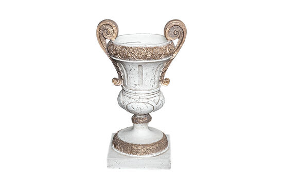 VİNTAGE KUPA VAZO KREM-GOLD 27x45cm HYK1104 - 2