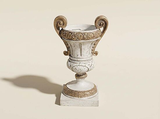 VİNTAGE KUPA VAZO KREM-GOLD 27x45cm HYK1104 - 1