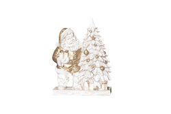 ÇAM AĞAÇLI NOEL BABA 20x28cm KREM-GOLD (YLBŞ) HYK1156 - 2