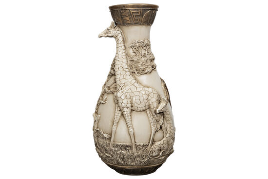 ZURAFALI VAZO KREM-GOLD 22x43cm HYK636 - 2