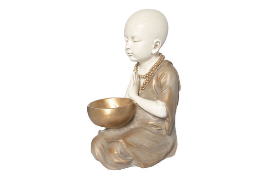 KASE TUTAN KEL YOGİ 18X35 CM KREM-GOLD HYK84 - 2