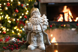 HEDİYE TAŞIYAN NOEL BABA 20x30cm KREM-GOLD (YLBŞ) HYK896 - 4