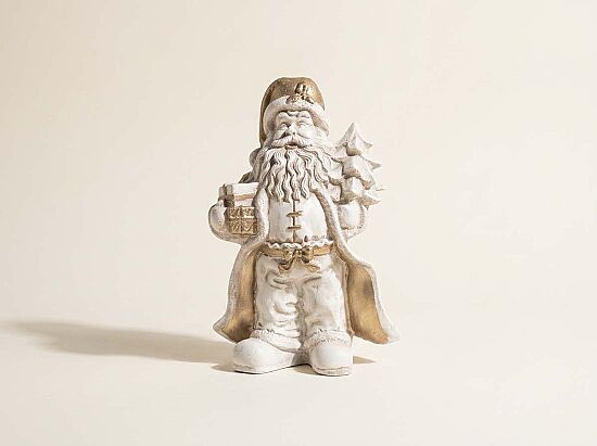 HEDİYE TAŞIYAN NOEL BABA 20x30cm KREM-GOLD (YLBŞ) HYK896 - 1