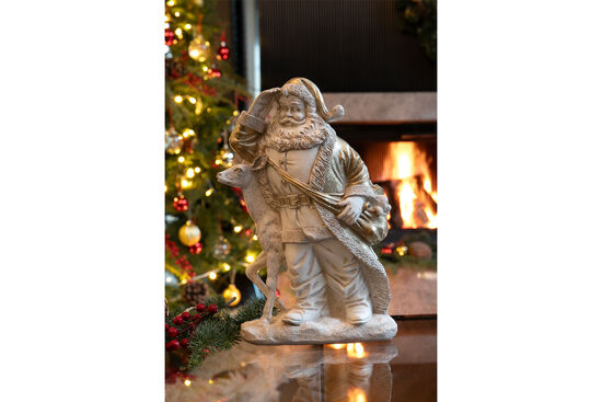 GEYİKLİ NOEL BABA 23x32 cm KREM-GOLD (YLBŞ) HYK952 - 5