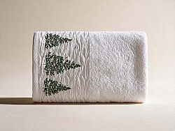 İKİLİ 45X70 cm ÇAM AĞAÇLI KUTULU HAVLU BEYAZ-YEŞİL - 2