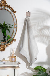 JAKARLI GEOMETRİK DESEN BORDÜRLÜ HAVLU GRİ 70x140cm (TRY) - 2