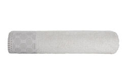 JAKARLI GEOMETRİK DESEN BORDÜRLÜ HAVLU GRİ 70x140cm (TRY) - 3