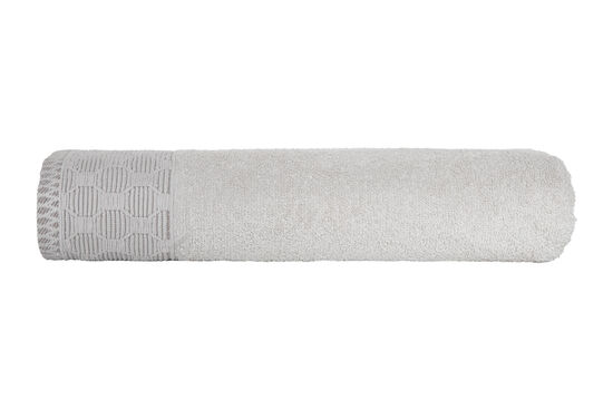 JAKARLI GEOMETRİK DESEN BORDÜRLÜ HAVLU GRİ 70x140cm (TRY) - 3