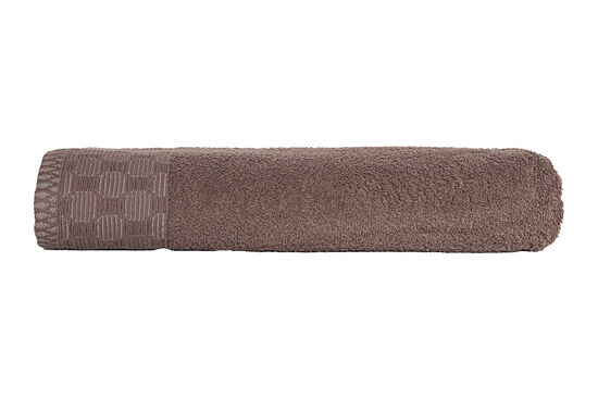 JAKARLI GEOMETRİK DESEN BORDÜRLÜ HAVLU KAHVERENGİ 70x140cm (TRY) - 3