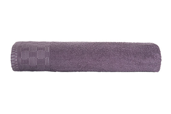 JAKARLI GEOMETRİK DESEN BORDÜRLÜ HAVLU LİLA 70x140cm (TRY) - 3