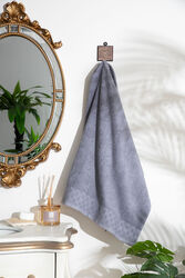 JAKARLI GEOMETRİK DESEN BORDÜRLÜ HAVLU MAVİ 70x140cm (TRY) - 2