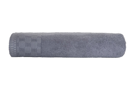 JAKARLI GEOMETRİK DESEN BORDÜRLÜ HAVLU MAVİ 70x140cm (TRY) - 3