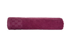 JAKARLI GEOMETRİK DESEN BORDÜRLÜ HAVLU MÜRDÜM 70x140cm (TRY) - 3