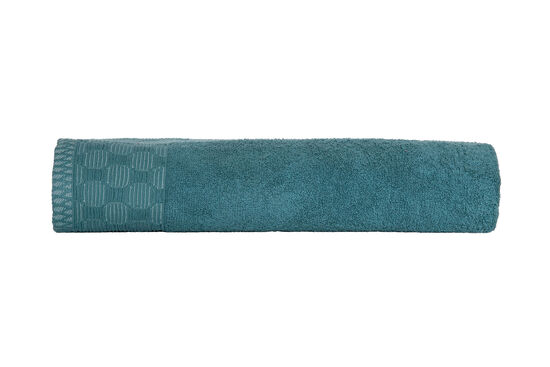 JAKARLI GEOMETRİK DESEN BORDÜRLÜ HAVLU YEŞİL 70x140cm (TRY) - 3