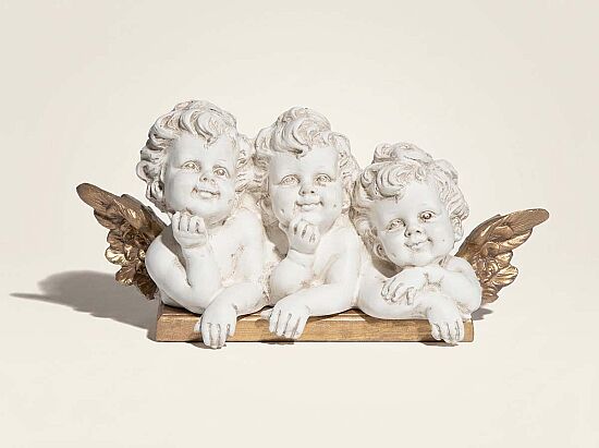 KAİDELİ 3'LÜ SEVİMLİ MELEK 10X34 CM KREM-GOLD (HYK1257) - 1