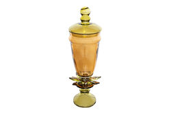 KAPAKLI KÜÇÜK VAZO AMBER-YEŞİL 12.5x41.5 cm - 3