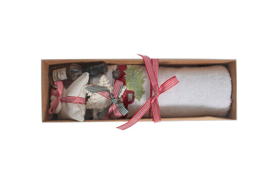 KOKU KESESİ/ARABA NAKIŞLI HAVLU 45x70 cm KUTULU SET BEYAZ - 6