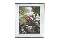 KRVN- 65700041 - DUZ AYNA ÇERÇEVELİ FLAMİNGO DUVAR PANOSU 50X70 - 3