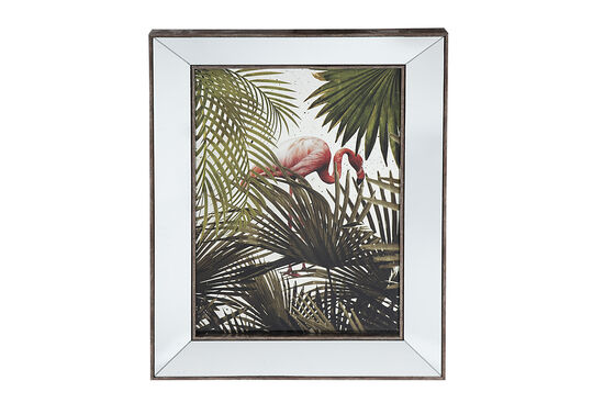 KRVN- 65700041 - DUZ AYNA ÇERÇEVELİ FLAMİNGO DUVAR PANOSU 50X70 - 3