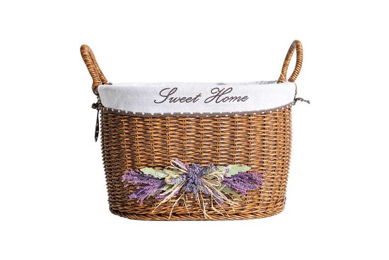 LAVENDER KULPLU OVAL SEPET (L) 40X30X24 CM (SPT-319) - 3