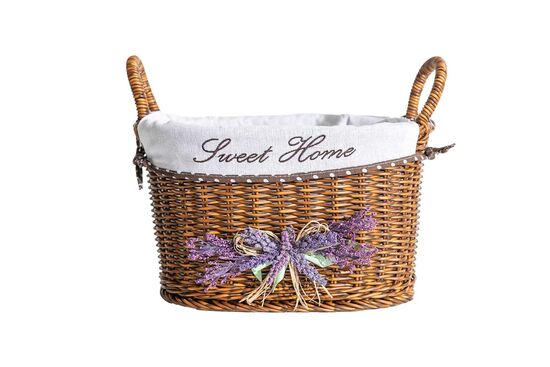 LAVENDER KULPLU OVAL SEPET (M) 34X24X20 CM (SPT-319) - 3