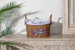 LAVENDER KULPLU OVAL SEPET (M) 34X24X20 CM (SPT-319) - 4
