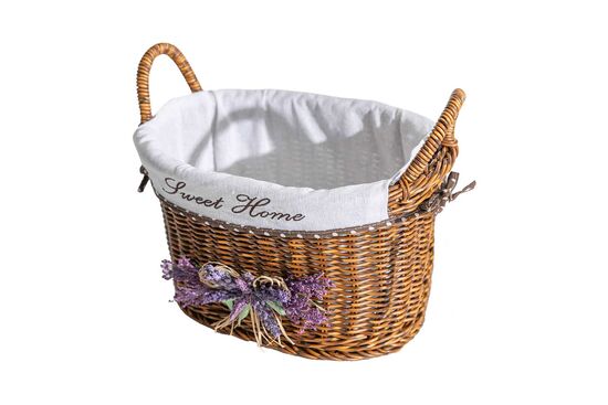 LAVENDER KULPLU OVAL SEPET (M) 34X24X20 CM (SPT-319) - 2