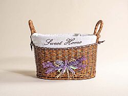 LAVENDER KULPLU OVAL SEPET (M) 34X24X20 CM (SPT-319) - SEPET