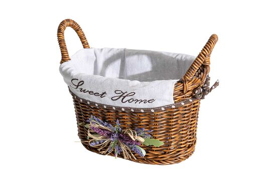 LAVENDER KULPLU OVAL SEPET (S) 28X18X16 CM (SPT-319) - 2