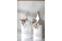 LAVİN KAPAKLI VAZO BÜYÜK 25X60 CM KREM-GOLD(DY) - 7