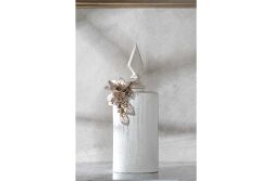 LAVİN KAPAKLI VAZO BÜYÜK 25X60 CM KREM-GOLD(DY) - 6