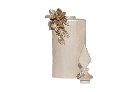 LAVİN KAPAKLI VAZO BÜYÜK 25X60 CM KREM-GOLD(DY) - 4